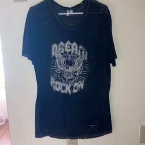 Black rock on T-shirt